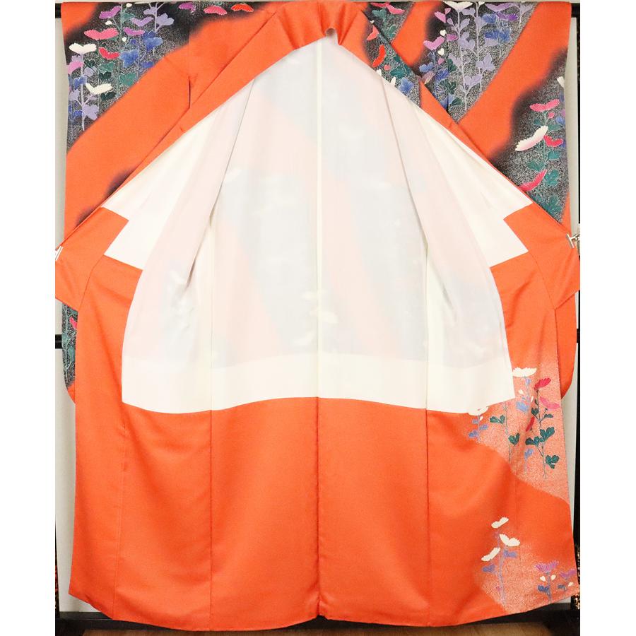 振袖 長襦袢 袋帯 セット 正絹 菊花 Mサイズ ki25006 美品 振袖3点 