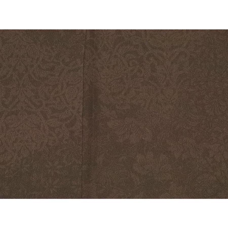 訪問着 袷 正絹 小豆色 総刺繍 華文 ドロンワーク刺〓 Lサイズ ki26243 