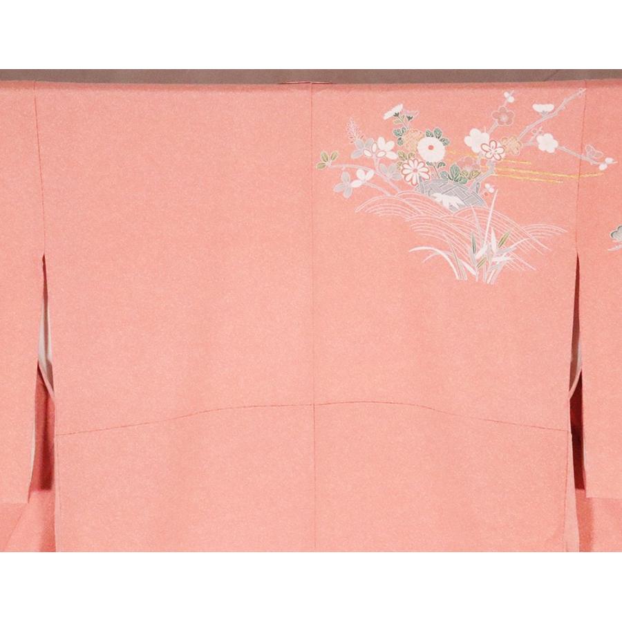 着物　訪問着　松竹梅文　暈し染め　金彩　正絹 訪問着 着物 未使用 フォーマル 正絹 袷 手染め 金彩加工 薄縹