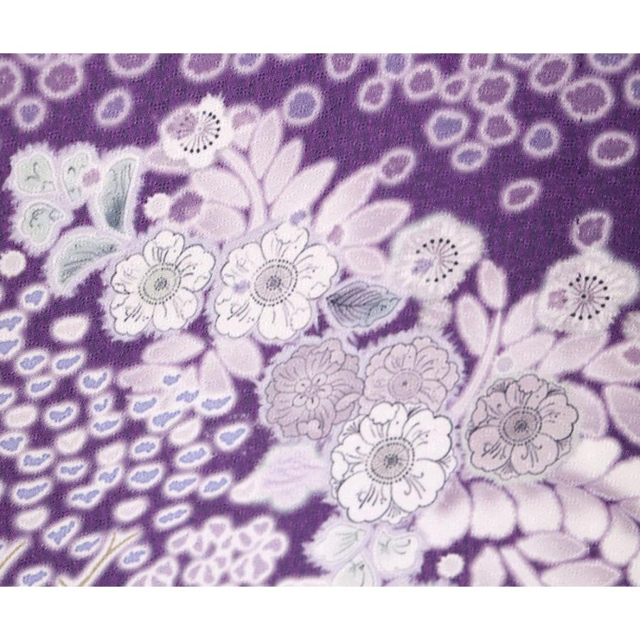 単衣 訪問着 正絹 紫暈し 辻が花 LLサイズ トールサイズ ki26537 新品 