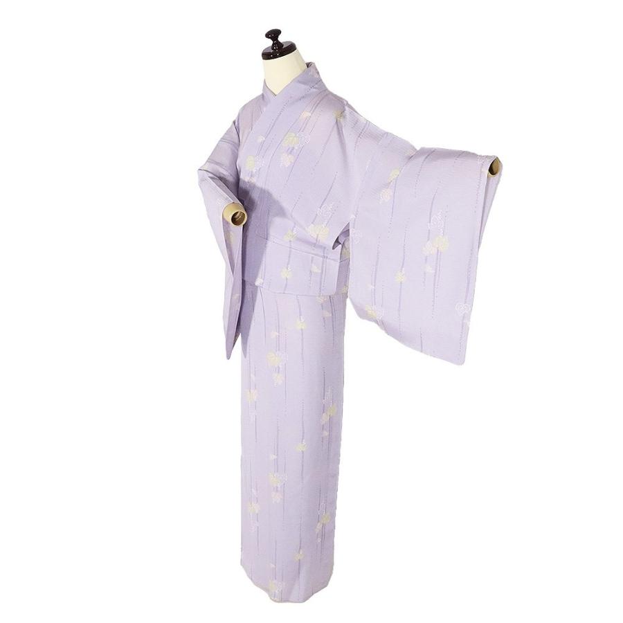 正絹 綸子 小紋 ピンク 葡萄柄 単品M