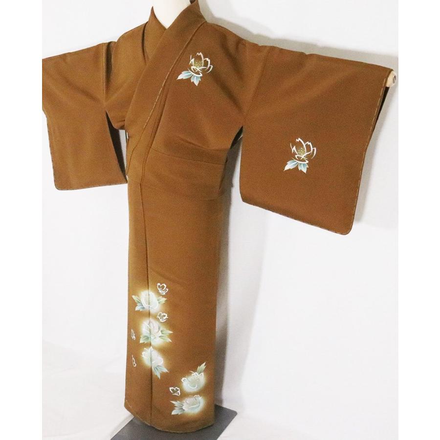 訪問着 袷 正絹 金茶 暈し 桜花 Lサイズ ki26995 着物 レディース 