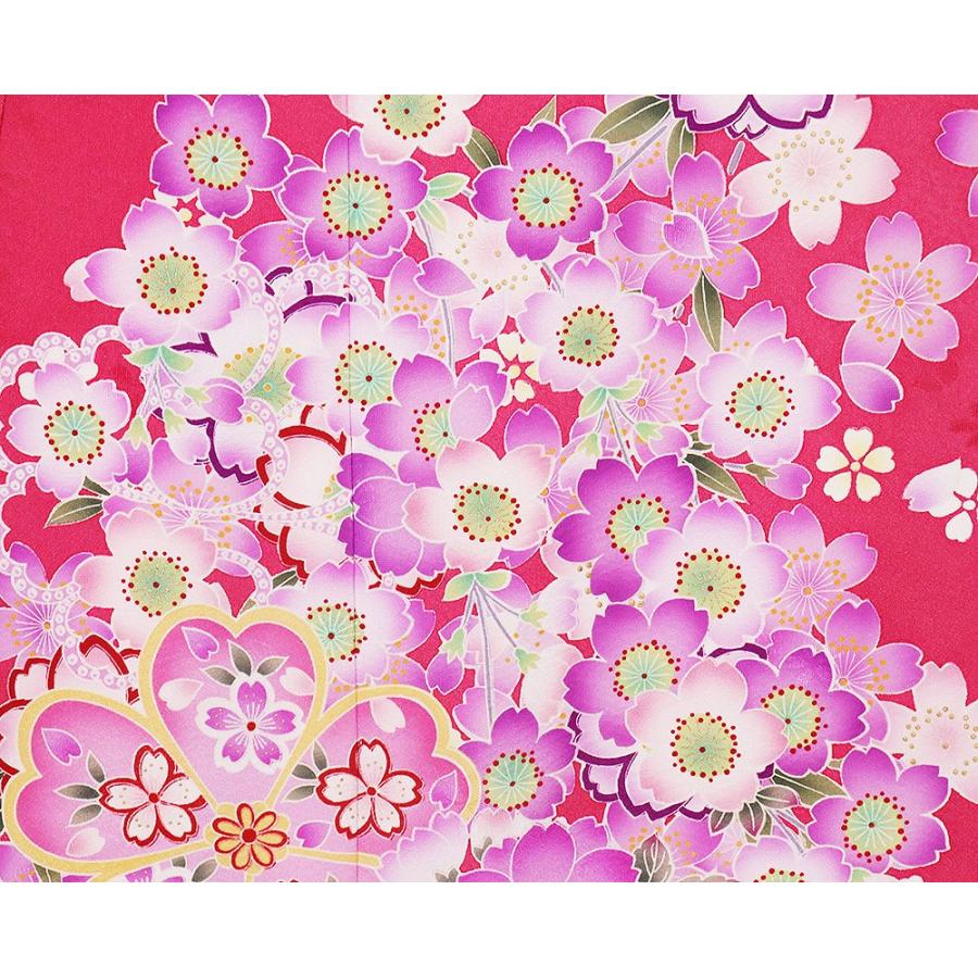振袖 正絹 ローズピンク 黄色 赤紫 暈し 桜満開 LLサイズ ki27098 ふり 