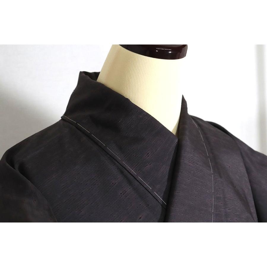 ぜんまい紬 訪問着 袷 正絹 濃茶 グレー 緑 松島 Mサイズ ki27401 新品 