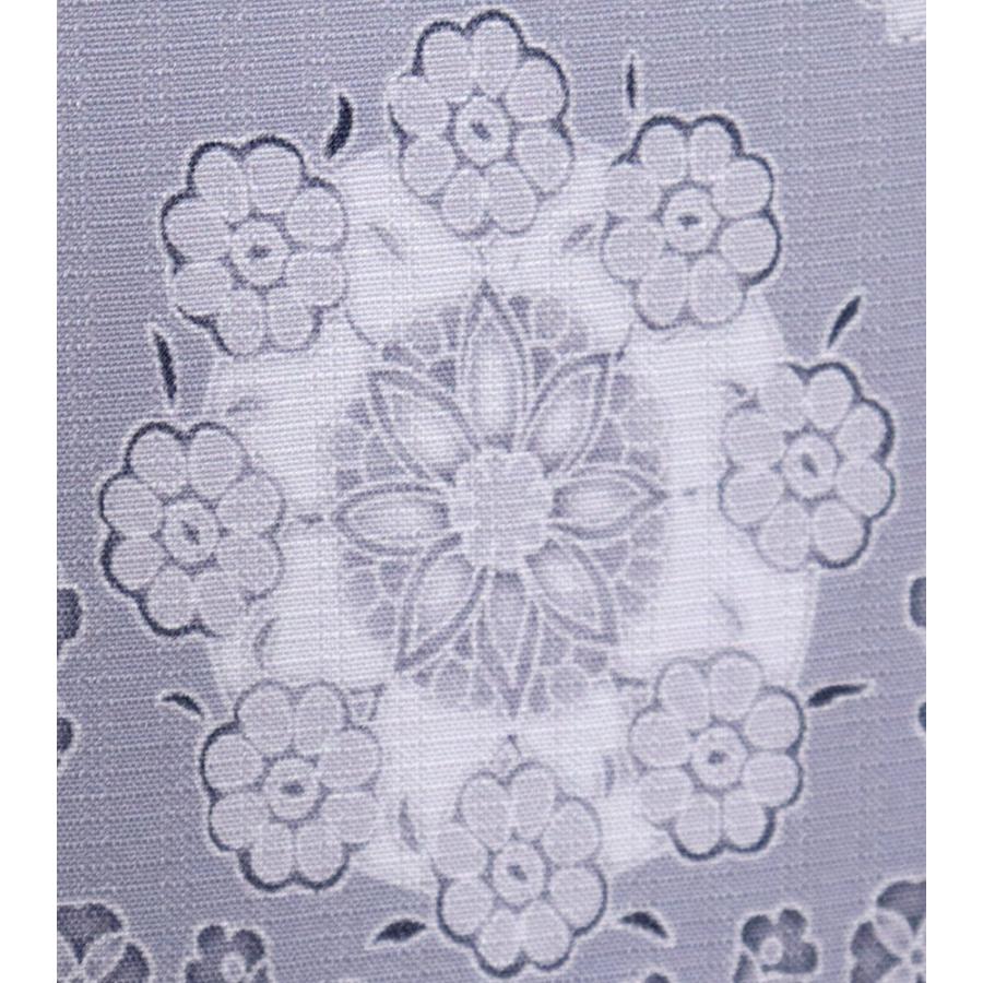 紋紗 訪問着 正絹 ライトグレー 暈し 唐花 華文 更紗縞 ki30676 新品 