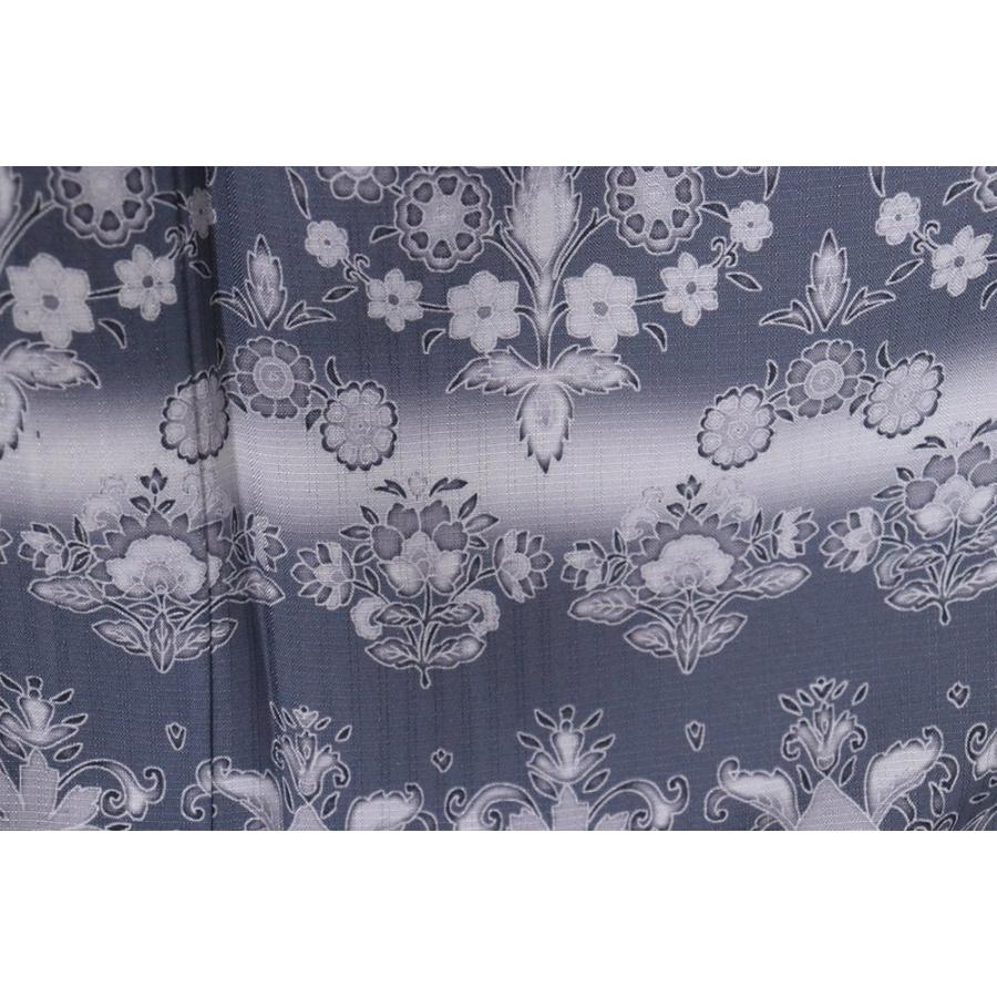 紋紗 訪問着 正絹 ライトグレー 暈し 唐花 華文 更紗縞 ki30676 新品 
