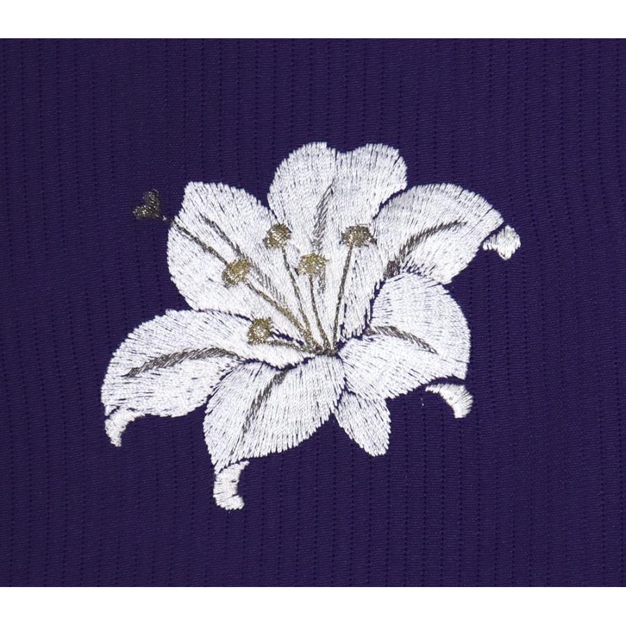 縦絽 訪問着 正絹 紫 総刺繍 百合 トールサイズ ki30680 新品 夏着物
