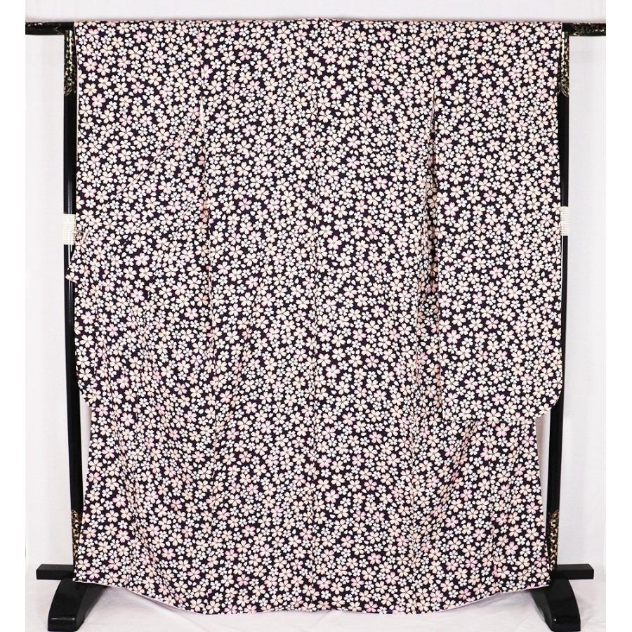 ブランド登録なし 本振袖 正絹 濃い紫 桜 トールサイズ ki28279 新品 