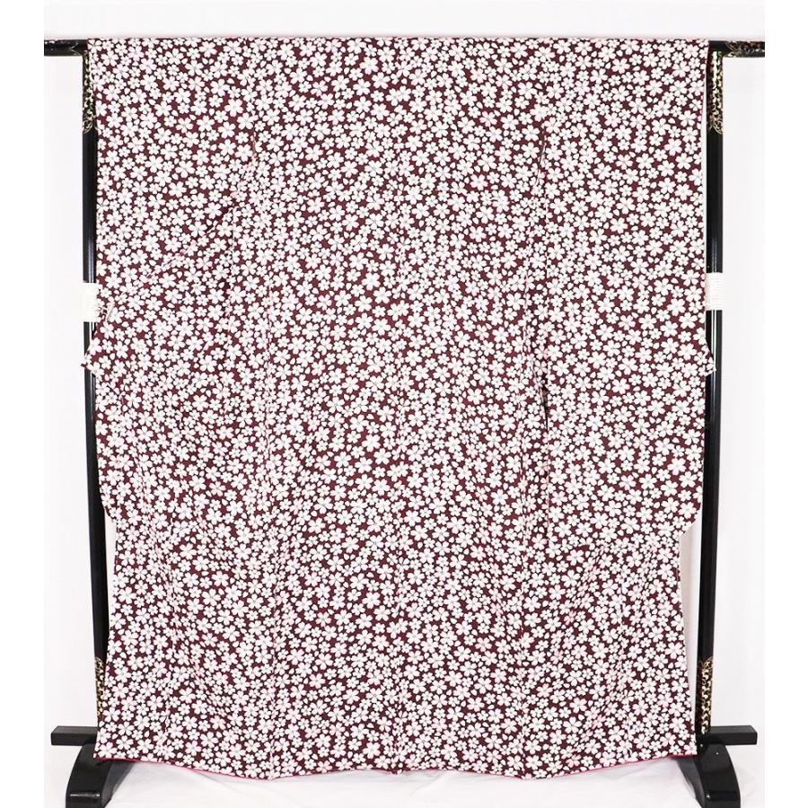 本振袖 正絹 濃い赤紫 桜 トールサイズ ki28281 新品 着物 レディース 