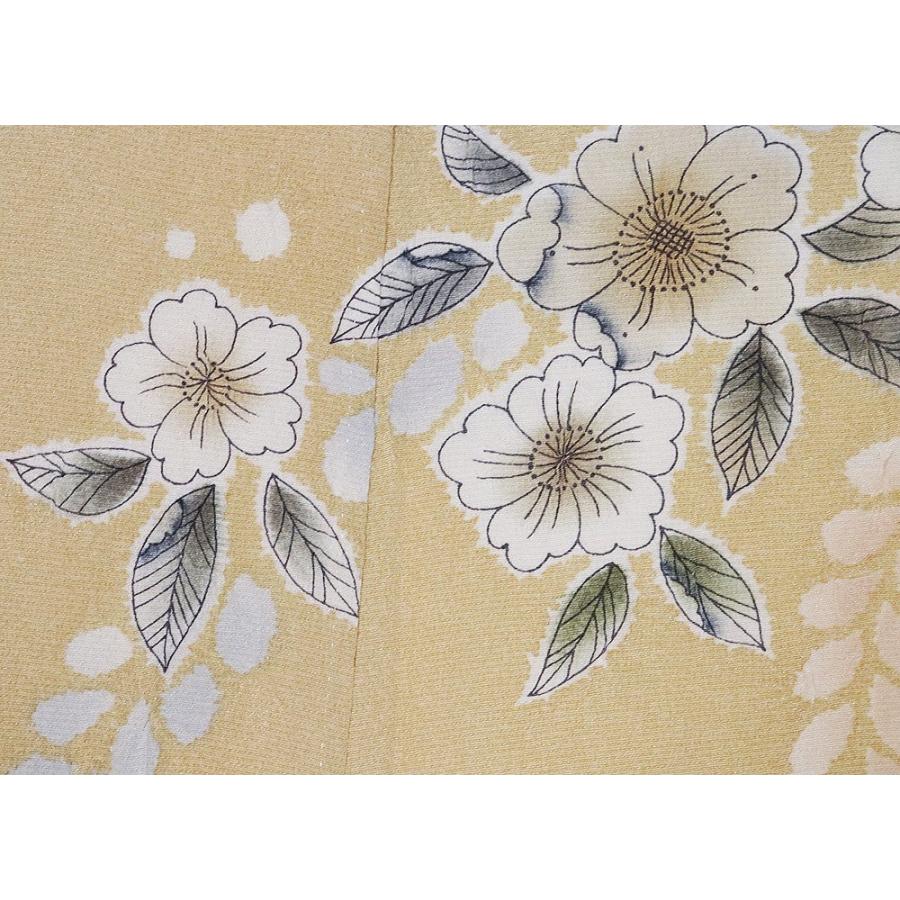 山下精悦氏作 辻が花訪問着 袷 正絹 ベージュ ピンク グリーン 暈し 
