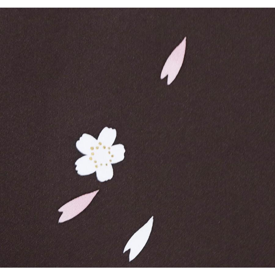 友禅訪問着 袷 正絹 濃茶 グレー オーク色 桜 Mサイズ ki28382 新品 レディース シルク ギフト オールシーズン 在庫限り 送料込みの画像