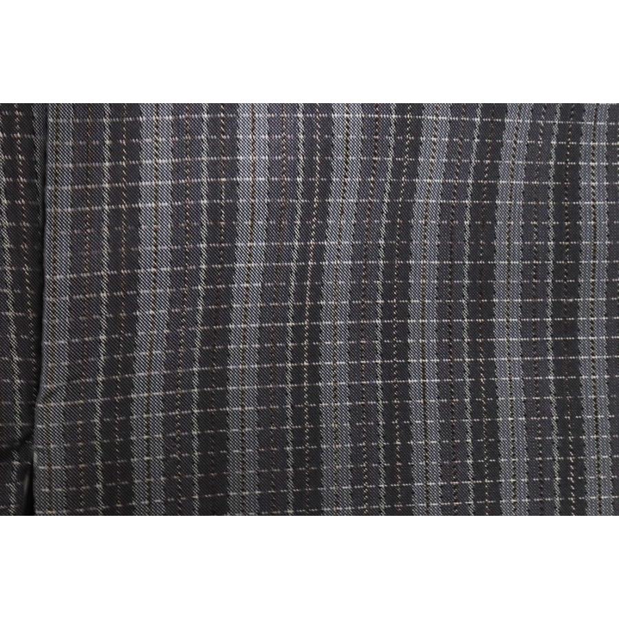大島紬 袷 正絹 グレー 薄グレー 縦縞 Lサイズ ki28401 新品 