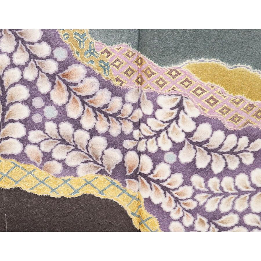 【超美品】翠山工房•辻が花•薄紫 花柄 正絹 訪問着♪ 翠山工房謹製 辻が花訪問着 袷 正絹 緑 赤紫 紫 絞り 辻が花 流水 花菱