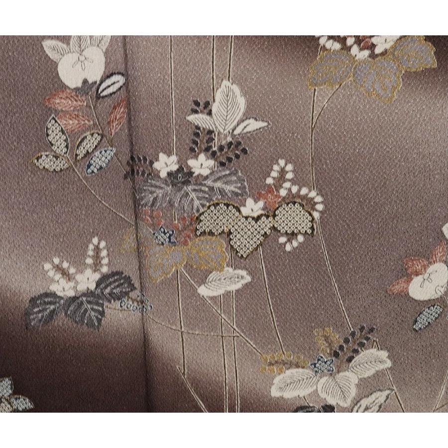 縮緬訪問着 袷 正絹 小豆色 極薄小豆色 桜 橘 桐 Mサイズ ki28739 美品 