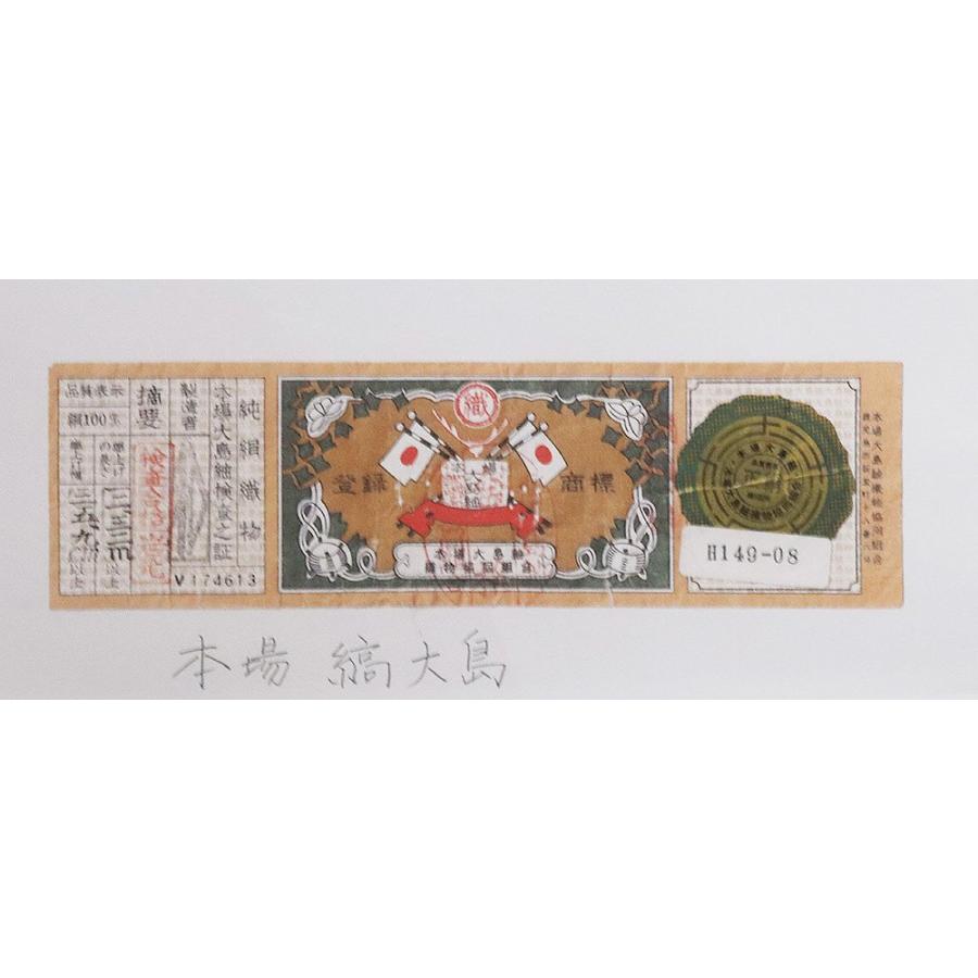 縞大島紬 辻が花訪問着 袷 正絹 濃紺 薄グレー 絞り辻が花 Mサイズ ki28888 新品 ほうもんぎ レディース シルク ギフト 送料込みの画像