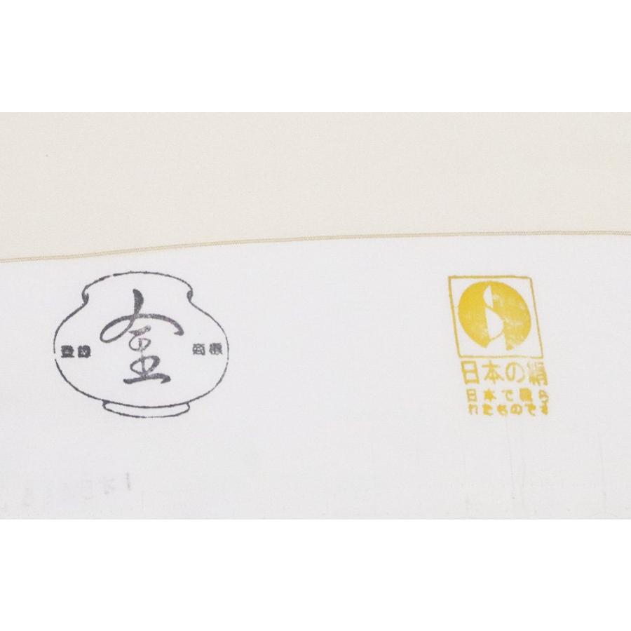 絽 友禅訪問着 正絹 壺金 ベージュ 緑 几帳 地紙文 貝桶 松竹梅 Lサイズ ki30692 新品 夏着物 レディース ギフト フォーマル 送料込みの画像