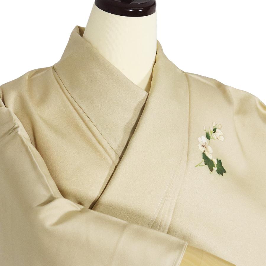 訪問着 袷 正絹 薄緑 白 緑 暈し 漆箔 蘭 Lサイズ ki31642 新品 着物 レディース シルク ギフト フォーマル 30代 40代 50代 送料無料の画像