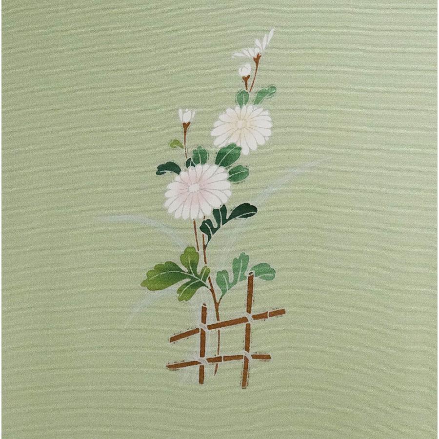 訪問着 袷 正絹 薄緑 暈し 牡丹桜 菊 藤 Lサイズ ki31825 新品 日本製 レディース シルク ギフトフォーマル 30代 40代 50代 送料無料の画像