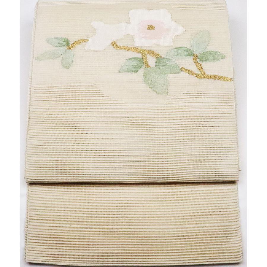 高級 絽 袋帯 正絹 仕立て上り 西陣織 もじり織 献上華紋 紫色 金 銀  