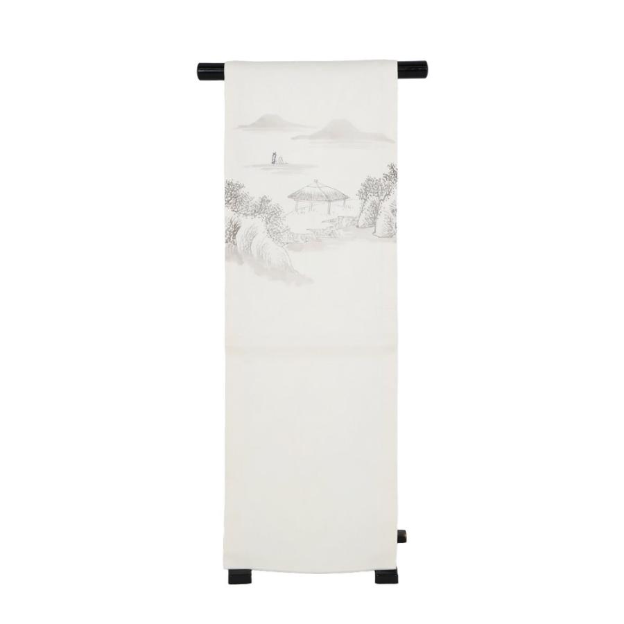 紗 名古屋帯 正絹 水墨画 山水画 N2403 新品 夏帯 Lサイズ 夏着物 