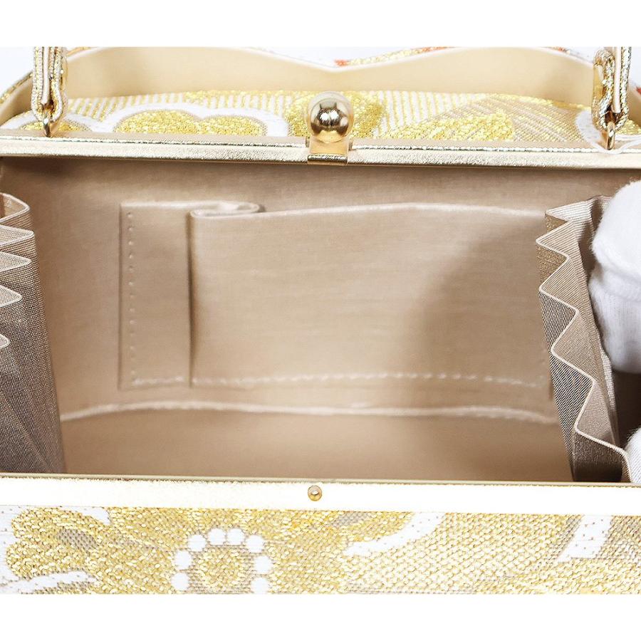 振袖用 草履 バッグ セット 正絹 帯地 金 朱 赤 花柄 3枚芯 Fサイズ