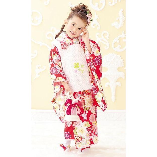 レンタル落ち販売】着物 3歳 被布 女の子 被布セット レトロ 花柄
