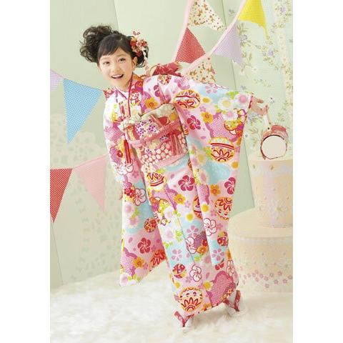 レンタル 七五三 7歳 女の子用 式部浪漫 四つ身着物セット 疋田柄 絞り