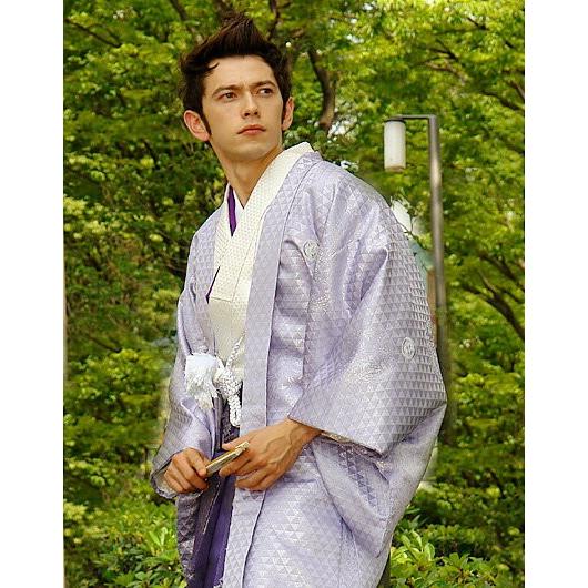 レンタル 成人式 男性用 メンズ羽織袴 フルセット Mサイズ シルバー