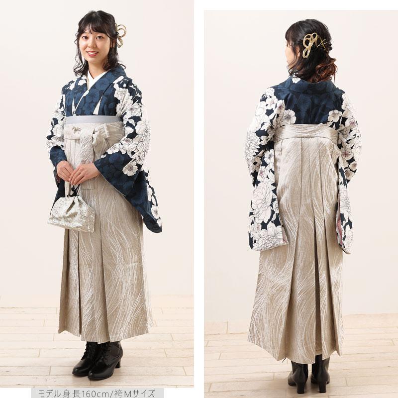 二尺袖袴セット きもの袴セット 4点セット 咲き乱れ芍薬 二尺袖袴セット きもの袴セット 4点セット 咲き乱れ芍薬