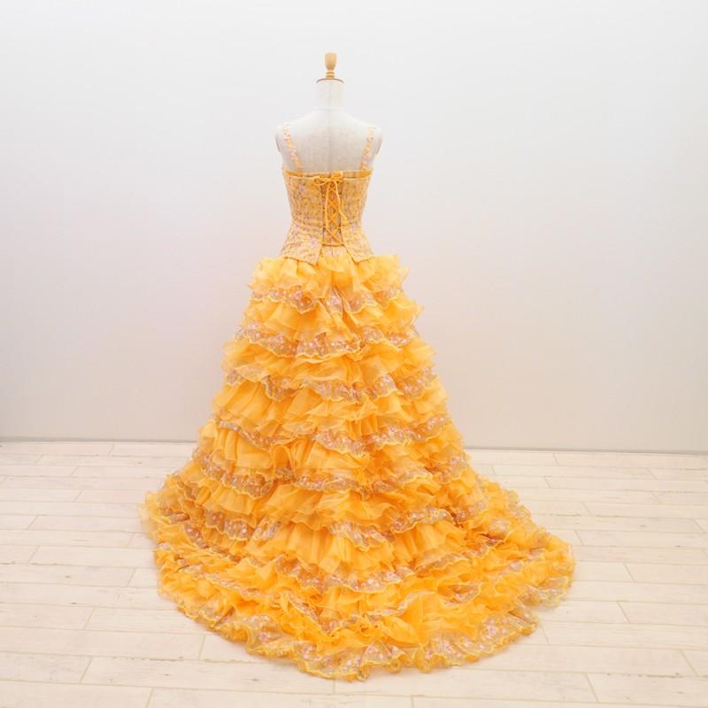 中古 リサイクルドレス ウエディングドレス カラー ドレス オレンジ Princess IR 7号 9号 11号 結婚式 発表会 舞台 衣装 リメイク  cd0008