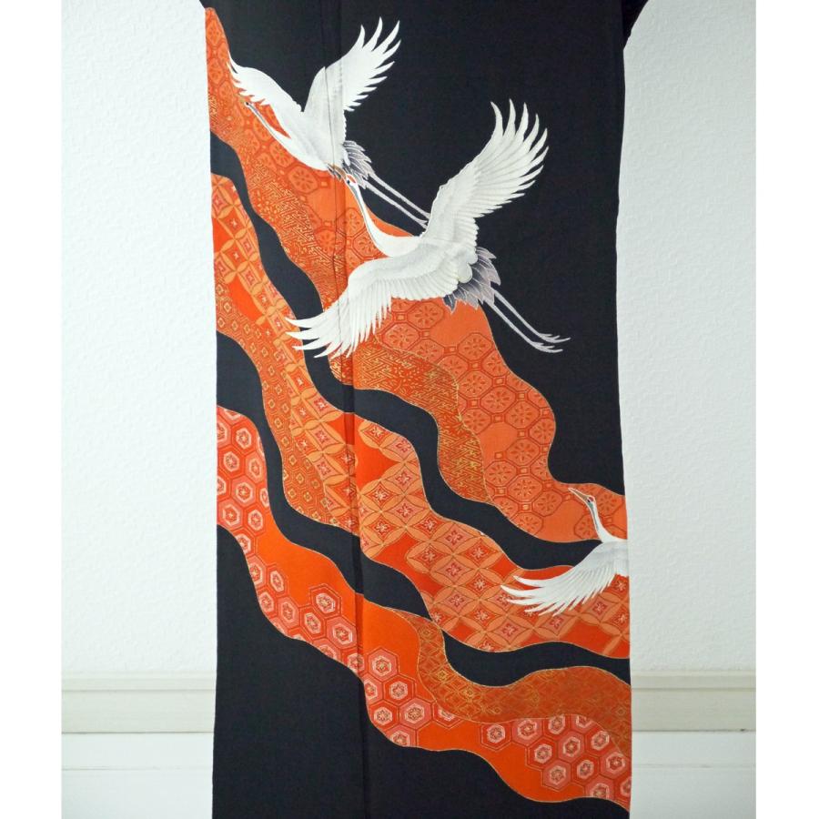 黒留袖レンタル 鶴 結婚式 母親 親族 姉 妹 正絹 高級 振袖 訪問着 卒業式 