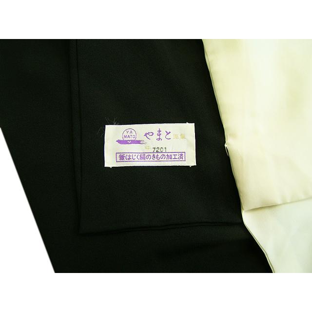 美品 作家物 縮緬地 本加工染 黒留袖（正絹）仕立上り＜D400＞ : d400  