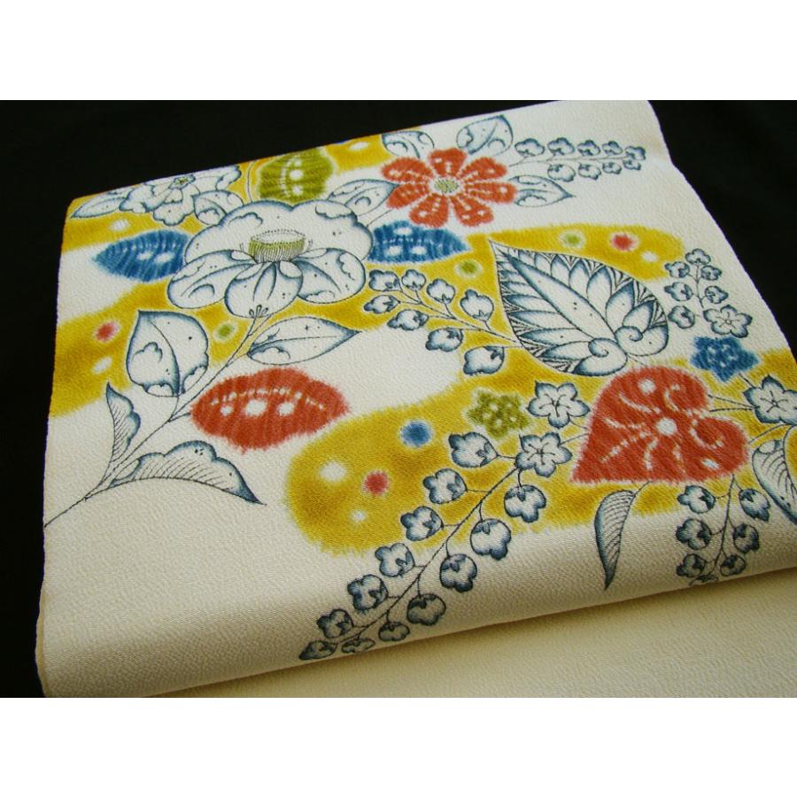 美品 紬 小紋用 縮緬地 なごや帯 （正絹）作家物 未使用＜Ns1209  