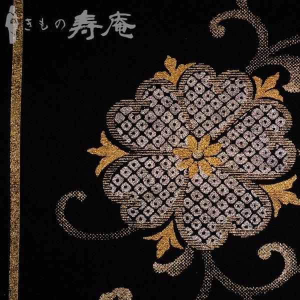 袋帯 善之助ブランド 一期一会 染袋帯 唐花模様 黒 金 銀 女性用 新品  
