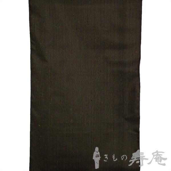 着物 紬着尺 手織り 大島紬 反物 ストライプ柄 墨色 新品 未仕立 日本製の画像
