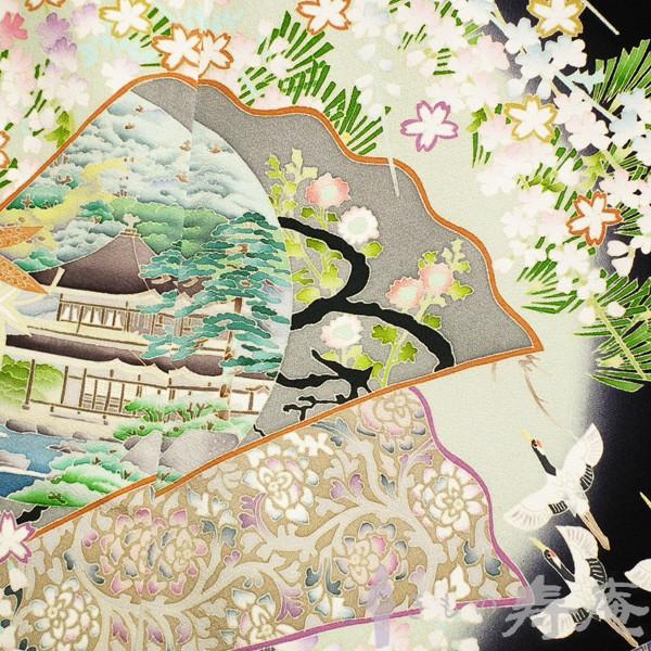 黒留袖 本場加賀友禅 茶谷孝志 京の美 銀閣寺 金閣寺 清水寺 女性結婚