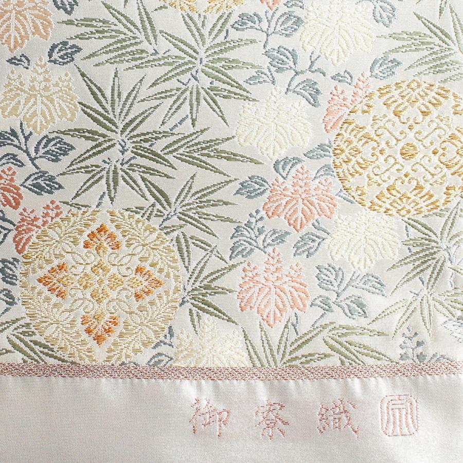袋帯 フォーマル帯 唐織 御寮織 紋屋井関 有職八ッ藤桐竹文 シルバー 袋帯 フォーマル帯 唐織 御寮織 紋屋井関 有職八ッ藤桐竹文 シルバー
