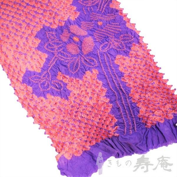 好評 浴衣 最高峰の絞染 藤娘 きぬたや 蜘蛛絞り パープル地 サーモンピンク 花模様 新品 未仕立 日本製 史上最も激安 Www Technet 21 Org