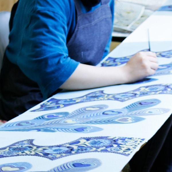 栗山吉三郎　麻　グリーン✖︎青　夏名古屋帯　六通 楽天市場】夏 帯 栗山吉三郎 夏九寸名古屋帯 和染紅型 大麻