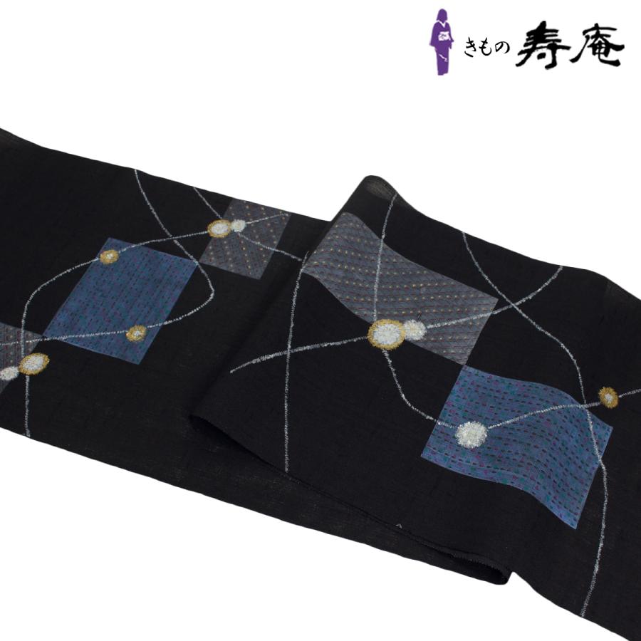 専用です　　　名古屋帯　藍型染帯　端布証紙付き　未使用 専用です 名古屋帯 藍型染帯 端布証紙付き 未使用 V1