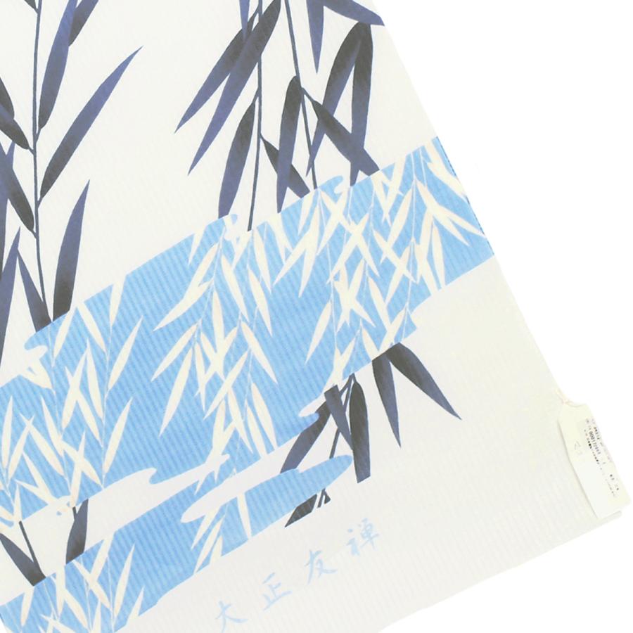 紫織庵 縦絽 夏 浴衣 レディース 浴衣 未仕立 yukata 総柄 水流 笹 白 青 黒 大人 レトロ モダン 綿絽 綿 100％ コットン 大人 古典柄 新品 未仕立_1