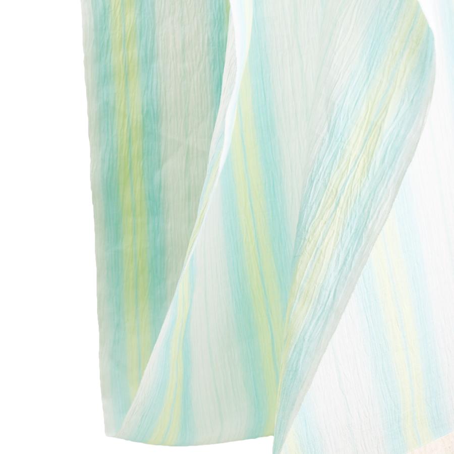 小千谷縮 帯 夏 レディース 麻100％ 仕立込 杉山織物 黄 緑 白