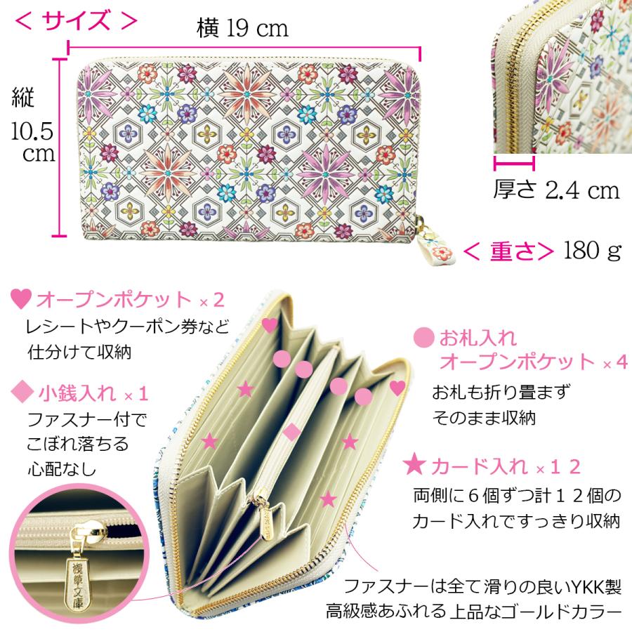 友禅文庫 財布 浅草文庫 長財布 華柄 レディース 期間限定プレゼント