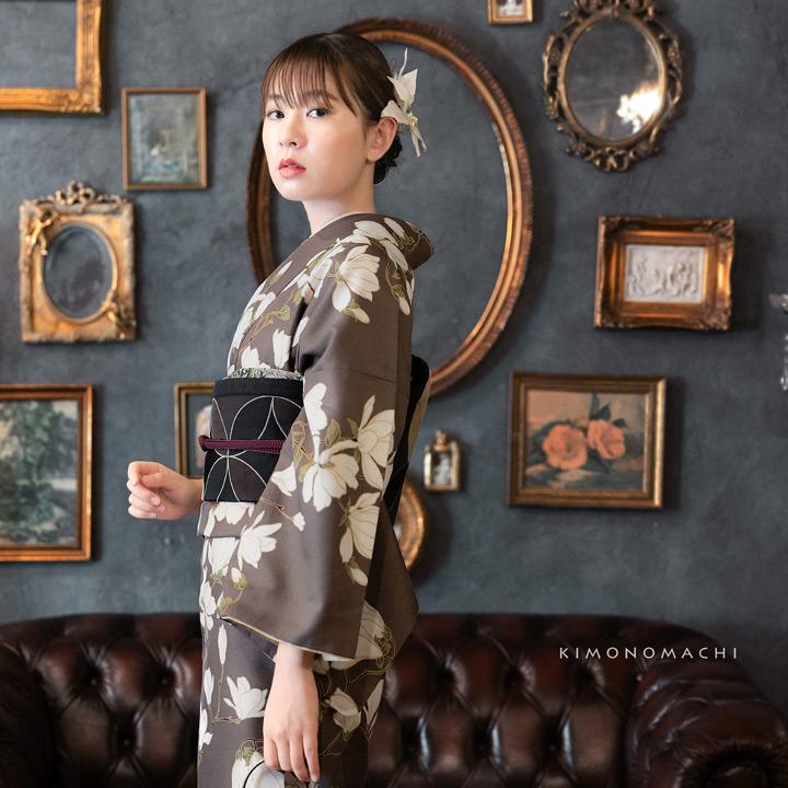 KIMONOMACHI 洗える着物 セット 「袷着物＋京袋帯＋帯揚げ＋帯締めの4