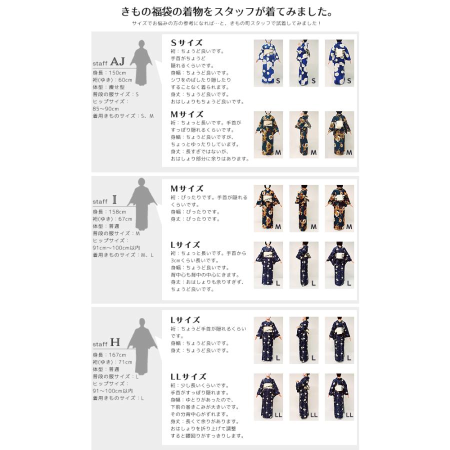 KIMONOMACHI 洗える着物 セット 「袷着物＋京袋帯の2点セット 全8柄