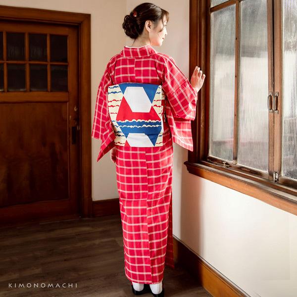 KIMONOMACHI 洗える着物 セット 2点セット 木綿着物 京袋帯 全5柄