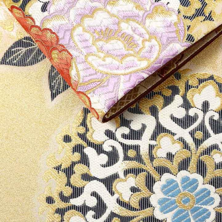振袖 袋帯 単品 お仕立て上がり「ゴールド 唐花に牡丹と桜」六通柄 日本製 お仕立て上がり 振袖用 袋帯 お仕立て済 振袖帯 結婚式 成人式 (メール便不可)_2