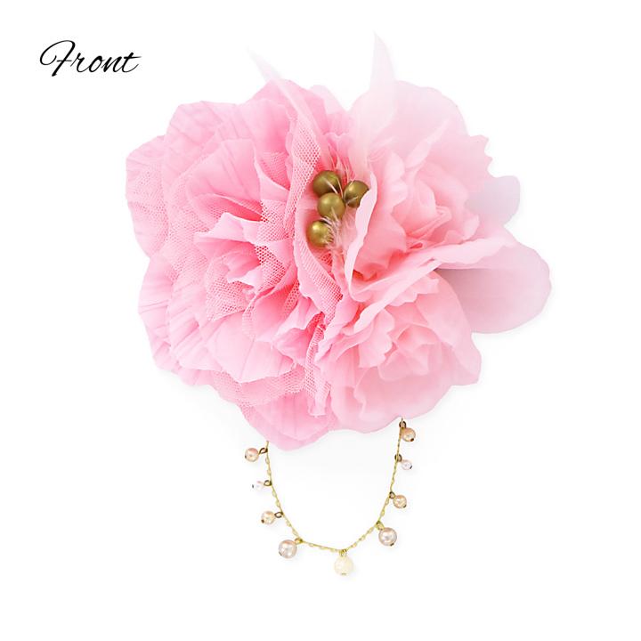 Prices down3)成人式 髪飾り お花「ピンク色 お花と羽根 Prices down3)成人式 髪飾り お花「ピンク色 お花と羽根