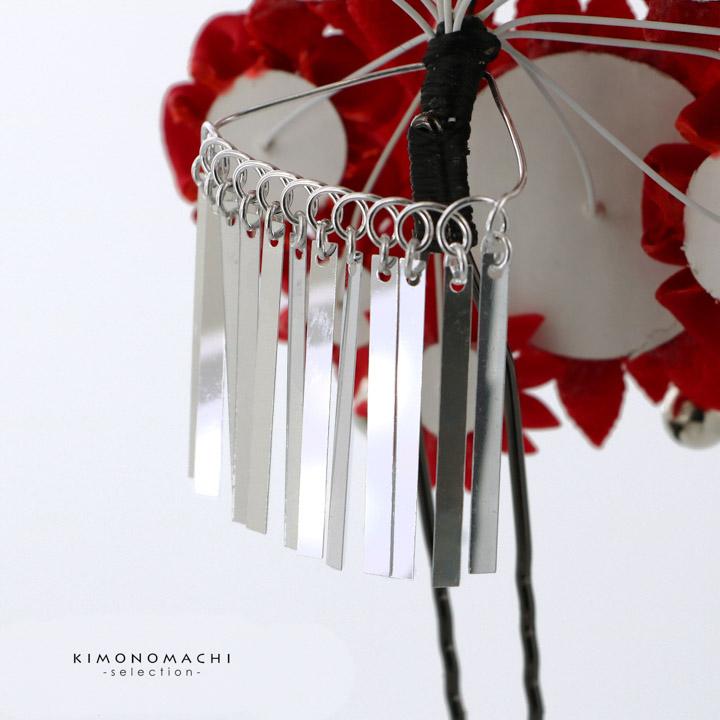 Prices down5）成人式 髪飾り つまみ細工 単品「赤色×赤ピンク