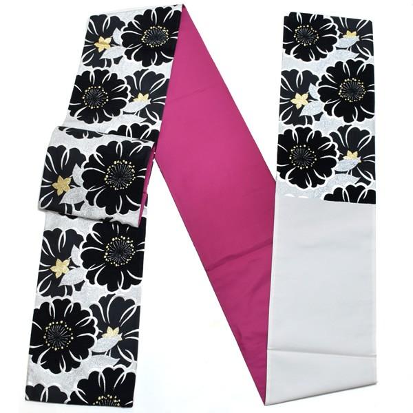 Prices down2)振袖 袋帯「黒×シルバー 桜」 未仕立て 正絹帯 Prices down2)振袖 袋帯「黒×シルバー 桜」 未仕立て 正絹帯